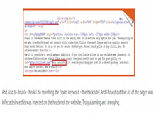 Hidden spammy links added in the header of the websie